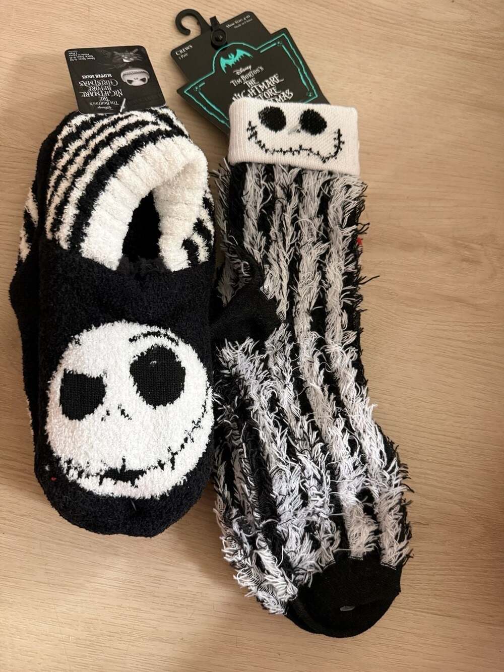 Disney Tim Burton's The Nightmare Before Christmas Slipper Socks and Crew Socks